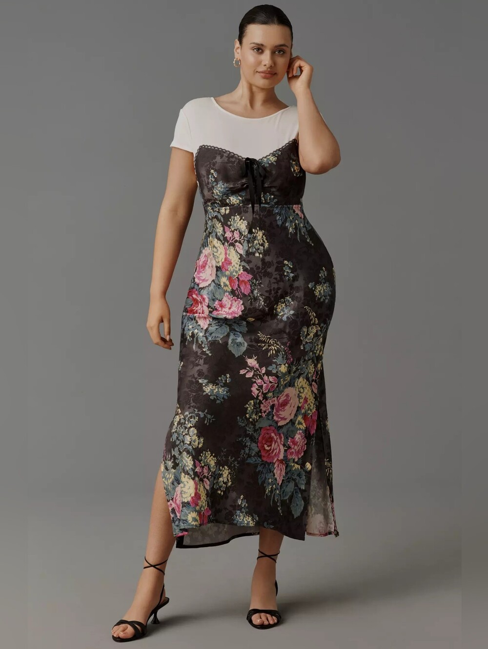 NWTS Anthropologie Black Floral Dress